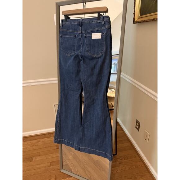 Risen Jeans Womens 11/30 Dark Wash Wide Leg Distressed High Rise RDP5522 Denim - Picture 5 of 7